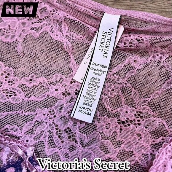 New NWT Victoria’s Secret Dream Angels Lace Cheekini – Pink – Size Small - Picture 3 of 4